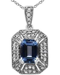 Haus of Brilliance - 1.60 Ct. Tw. Diamond & Topaz Pendant Necklace - Lyst