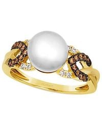 Le Vian - Le Vian Euphoria Chocolate 14K 0.22 Ct. Tw. Diamond & 8.5Mm Pearl Cz Ring - Lyst