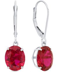 MaxColor - 14k 5.60 Ct. Tw. Lab-grown Ruby Dangle Earrings - Lyst