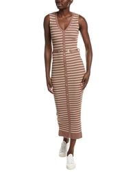 Marion - V-Neck Stripe Bodycon Dress - Lyst