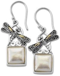 Samuel B. - 18k & Silver Pearl Dragonfly Earrings - Lyst