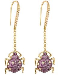 Eye Candy LA - Cz Lexy Beetle Dangle Earrings - Lyst