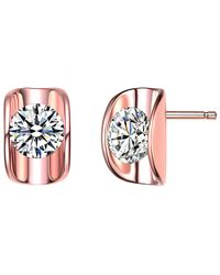 Genevive Jewelry - 14k Rose Gold Vermeil Cz Studs - Lyst