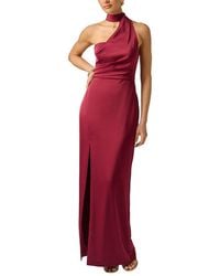 Adrianna Papell - Stretch Satin Long Dress - Lyst