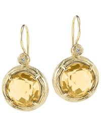 Reiss - Color Collection 14K 2.78 Ct. Tw. Diamond & Citrine Earrings - Lyst