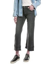 Hudson Jeans - Rosie High-Rise Asphalt Wide Leg Ankle Raw Hem Jean - Lyst