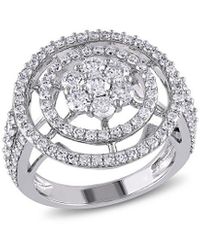 Rina Limor - 14k 1.98 Ct. Tw. Diamond Floral Split Shank Ring - Lyst