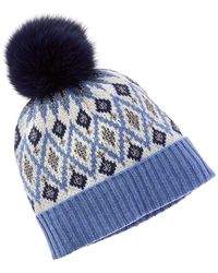 Sofiacashmere - Sofiacashmere Fairisle Wool & Cashmere-Blend Hat - Lyst