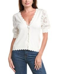 Tahari - Crochet Cardigan - Lyst