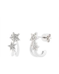 Maitre De Diamant - 18K 0.21 Ct. Tw. Diamond Two Shooting Stars Earrings - Lyst