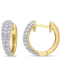 Rina Limor - 14K 1.00 Ct. Tw. Diamond Cluster Clip-On Hoops - Lyst