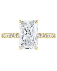 Lab Grown Diamonds - 14K 3.25 Ct. Tw. Lab-Grown Diamond Hidden Halo Engagement Ring - Lyst