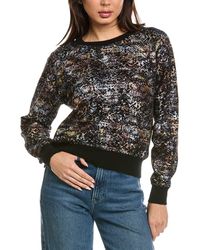 Brodie Cashmere - Felicity Foiled Snake Crewneck Cashmere Sweater - Lyst
