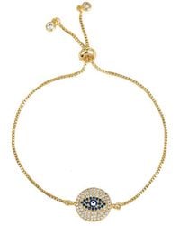 Eye Candy LA - Luxe Collection 18k Plated Cz Evil Eye Bracelet - Lyst