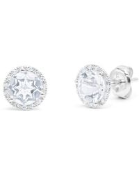 Diana M. Jewels - Fine Jewelry 14k 1.61 Ct. Tw. Diamond & White Topaz Halo Studs - Lyst