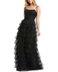 Mac Duggal - Sequined Bustier Detail Ruffle Tiered Gown - Lyst