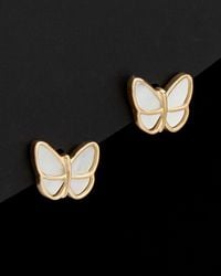 Italian Gold - 14K Mother-Of-Pearl Butterfly Studs - Lyst