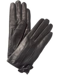 Portolano - Knotted Bow Silk-Lined Leather Gloves - Lyst