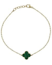 Italian Gold - 14K Malachite Clover Bracelet - Lyst