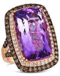 Le Vian - Grape Amethyst 14K Rose 14.04 Ct. Tw. Diamond & Amethyst Ring - Lyst