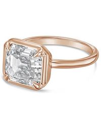 Diana M. Jewels - Diana M. 18K Rose 15.00 Ct. Tw. Lab-Grown Diamond Bezel Ring - Lyst