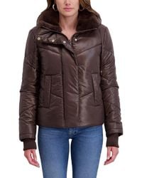 Kensie - Mixed Quilt Puffer Jacket - Lyst