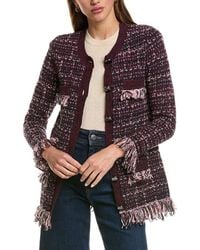 L'Agence - Kastoria Fringe Trim Cardigan - Lyst