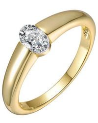 Genevive Jewelry - Cz Solitaire Ring - Lyst