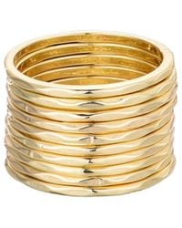Adornia - Plated Ring Hammered Band Ring Set - Lyst