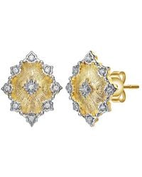 Rachel Glauber - Two-tone Plated Cz Studs - Lyst