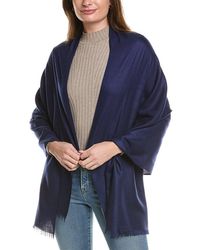 Amicale Cashmere - Solid Cashmere & Wool-Blend Wrap - Lyst