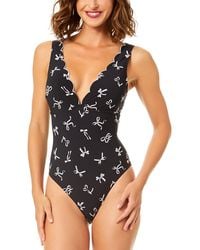 Cece - Contrast Scallop One-Piece - Lyst