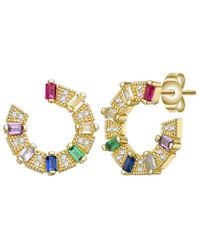 Genevive Jewelry - 14k Over Silver Cz Drop Earrings - Lyst