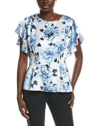 Anne Klein - Flutter Printed Blouse - Lyst