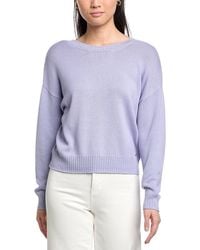 St. John - Back Deep-V Cashmere-Blend Sweater - Lyst
