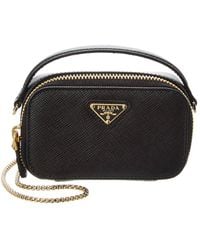 Prada - Saffiano Leather Wallet On Chain - Lyst