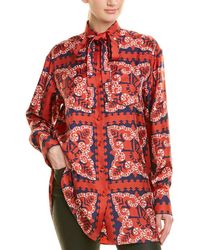 Valentino Logo Bandana Print Silk Shirt - Red