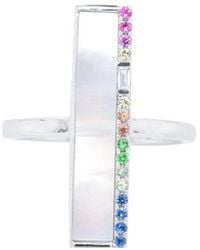 Diana M. Jewels - Fine Jewelry 14k 0.16 Ct. Tw. Diamond & Sapphire Pearl Half-eternity Ring - Lyst