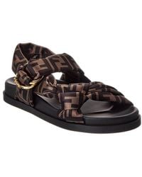 Fendi - Feel Ff Satin Sandal - Lyst