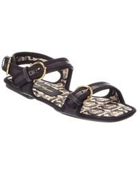 Ferragamo - Anteo Leather Flat Sandal - Lyst