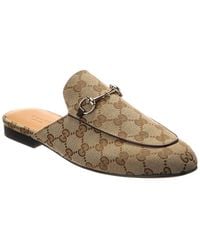 Gucci - Princetown Gg Canvas Mule - Lyst