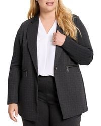 NIC+ZOE - Plus Pinstripe Ponte Zip Jacket - Lyst