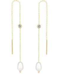 Gabi Rielle - 14k Over Silver Lovestruck Collection 4mm Cz Threader Earrings - Lyst