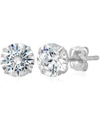MaxColor - 14K Cz Stud Earrings - Lyst