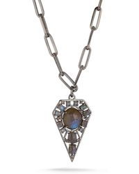 Banji Jewelry - Silver 11.88 Ct. Tw. Diamond & Labradorite Pendant Necklace - Lyst