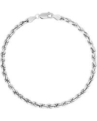 Italian Silver - Rope Chain Bracelet - Lyst