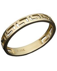 Italian Gold - 14K Greek Key Band Ring - Lyst