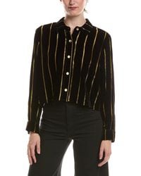 L'Agence - Cosette Crop Hi Low Shirt - Lyst