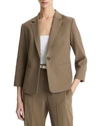Vince - Linen-Blend Shrunken Blazer - Lyst