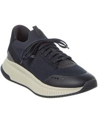 BOSS - Titanium Evo Leather Running Sneaker - Lyst